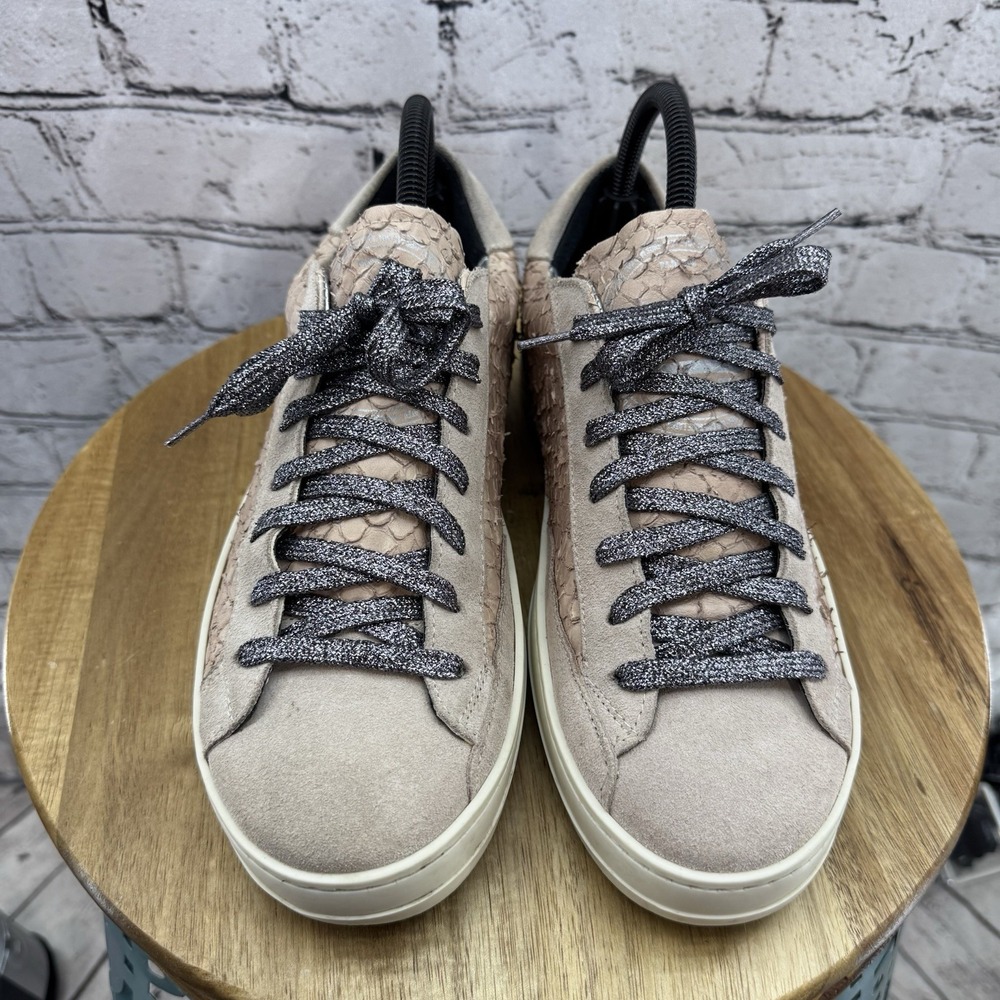 P448 John Pink Python Low Top Sneaker Made In Ita… - image 3